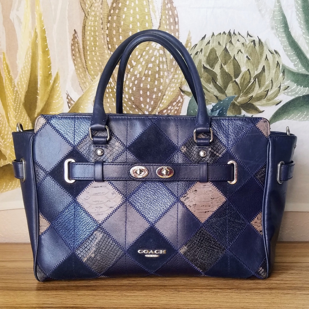 COACH Blake Carryall Patchwork Suede & Exotic Embossed Leather F38501